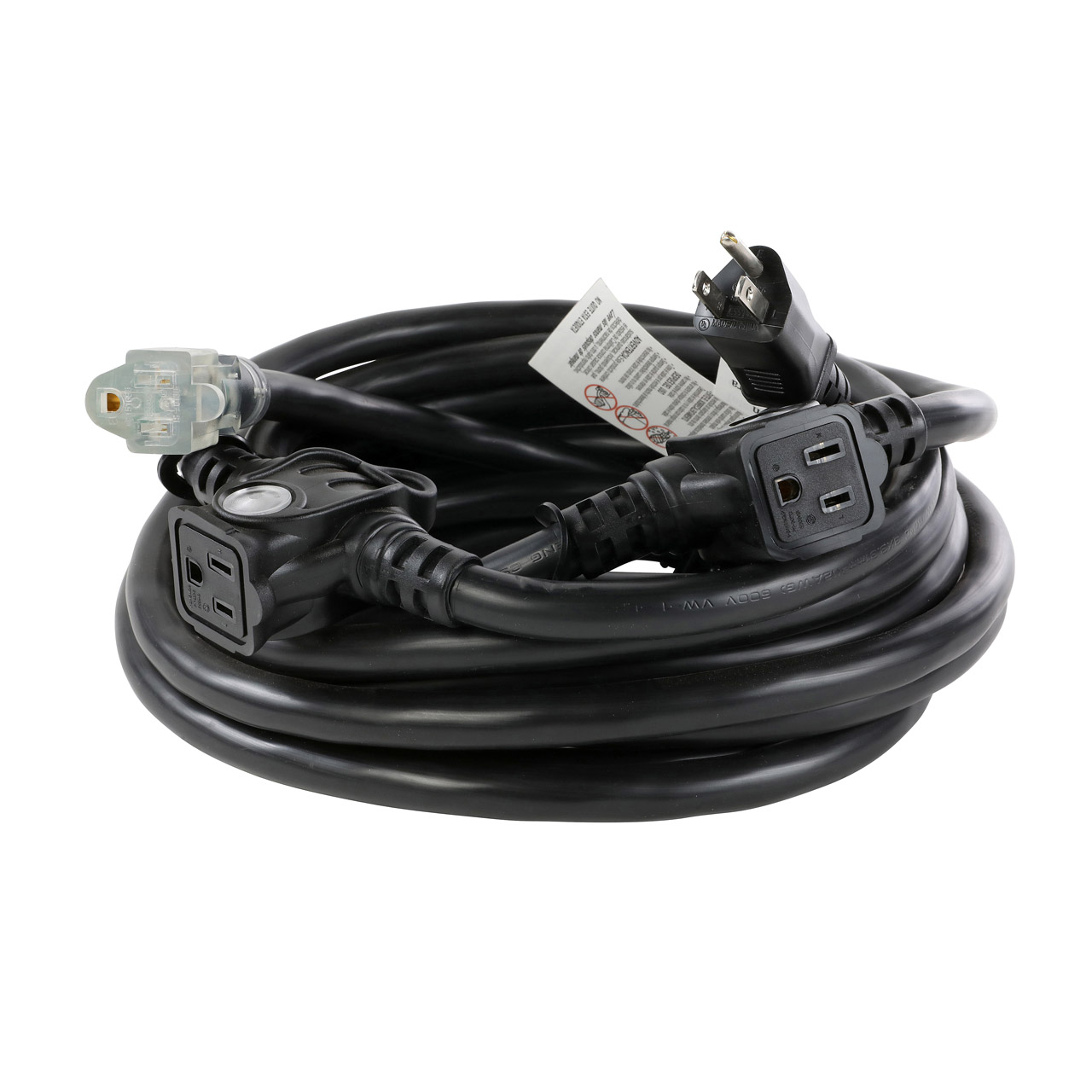 Molded NEMA 5-15 (Edison) (3) Receptacle 25' Extension