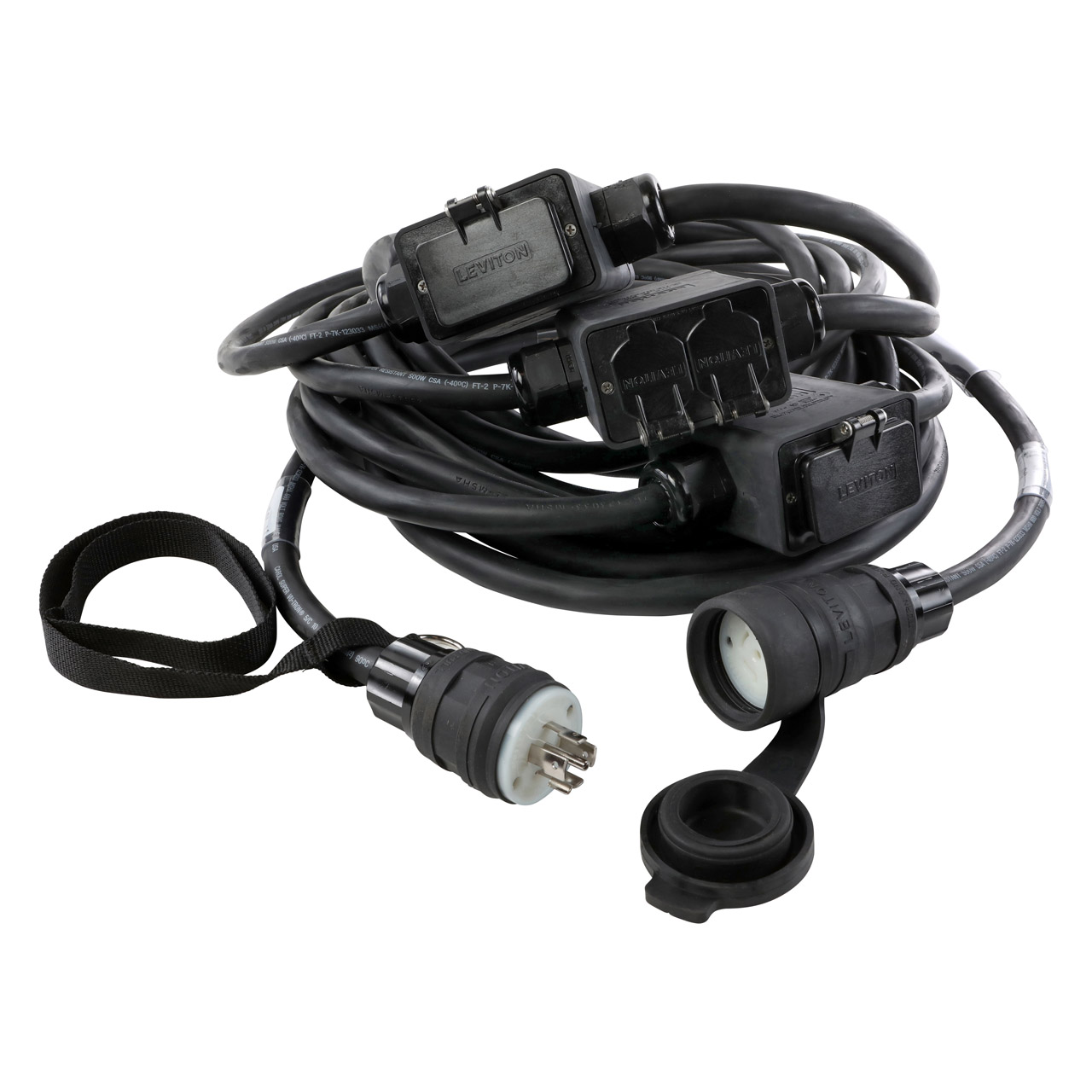 20A (3) Phase GFCI Quad Stringer - Black