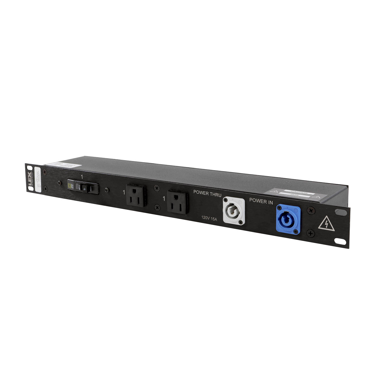 20 Amp 1RU Enclosed Rack, powerCON® to Duplex Receptacles