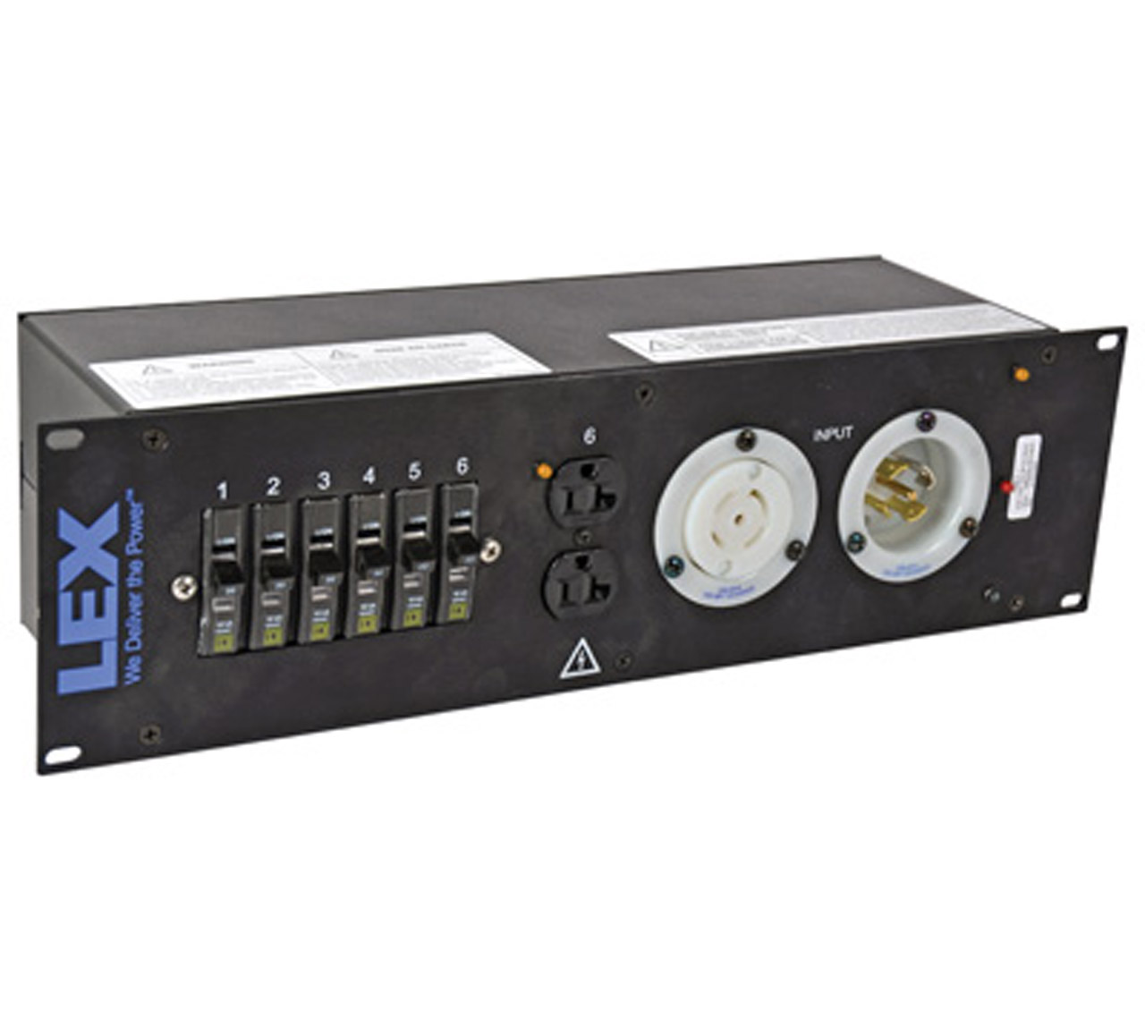 30 Amp 3RU Enclosed Rack, L21-30 to L5-30/Duplex Receptacles