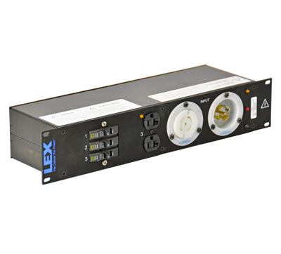 30 Amp 2RU Enclosed Rack, L21-30 to Duplex Receptacles