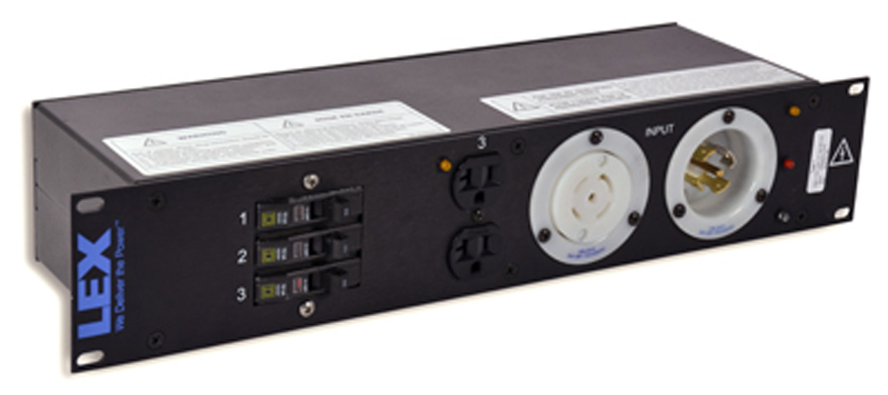 30 Amp 2RU Enclosed Rack, L21-30 to Duplex Receptacles