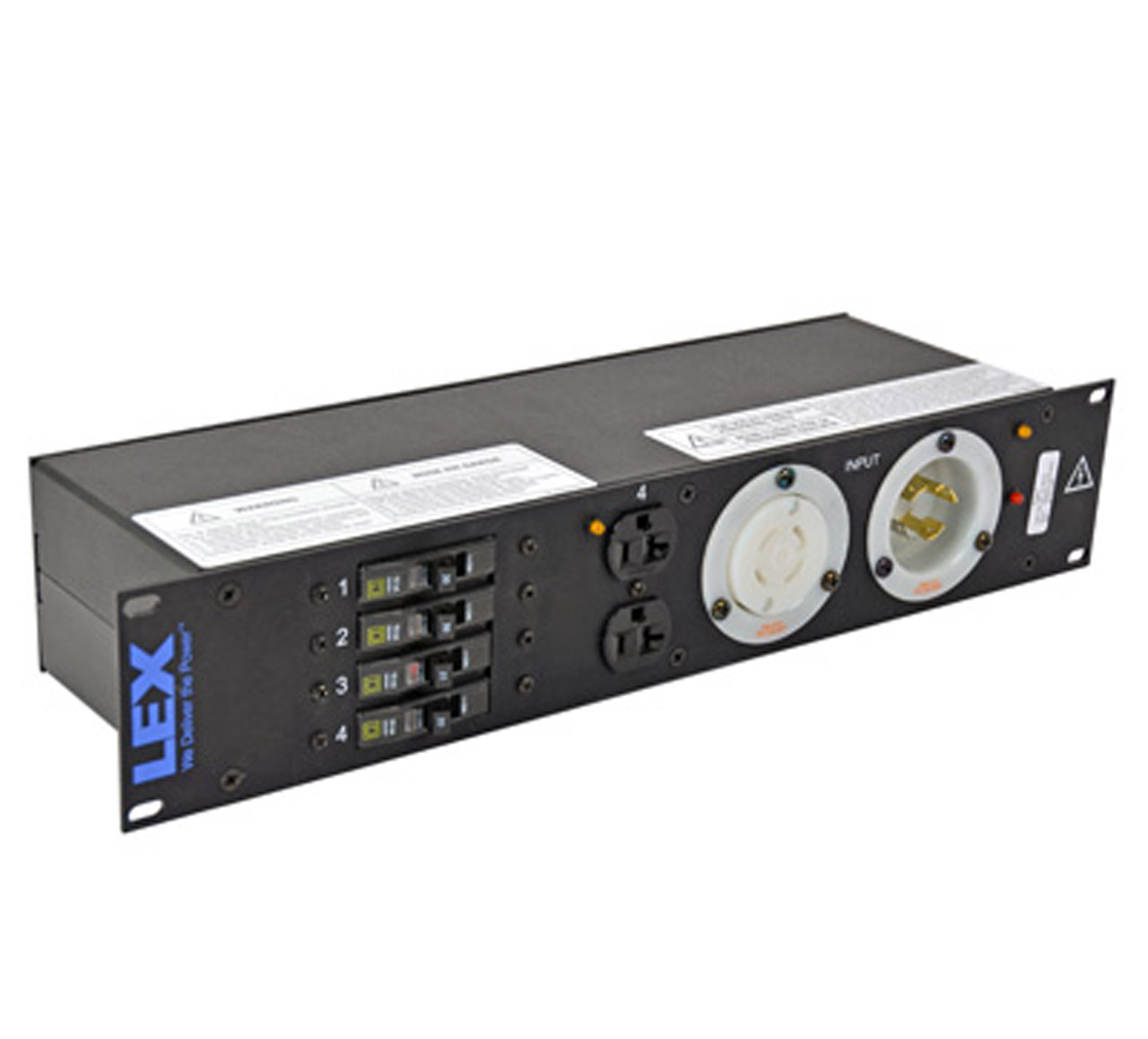 30 Amp 2RU Enclosed Rack, L14-30 to L5-30/Duplex Receptacles